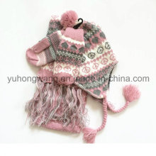 Customized Kid′s Winter Warm Knitted Acrylic Set